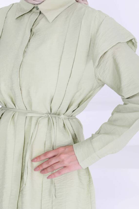 Pileli Tunik Haki - 27435 - 6