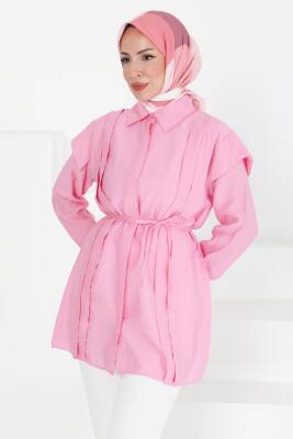 Pileli Tunik Pembe - 27435 