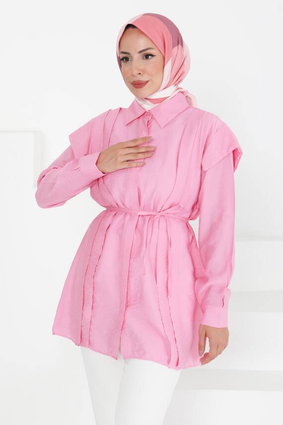Pileli Tunik Pembe - 27435 - 3
