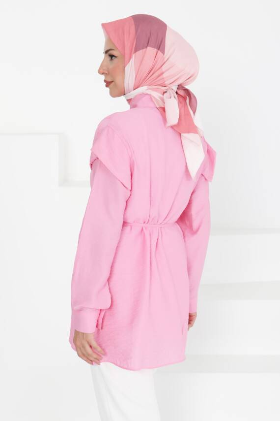 Pileli Tunik Pembe - 27435 - 5