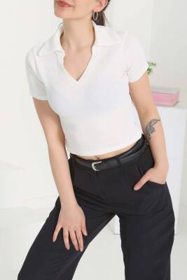 Polo Yaka Kısa Kollu Bady Beyaz - 27143 - 5