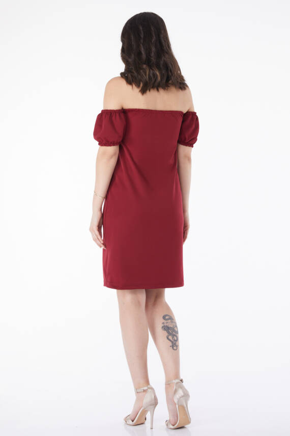 Prenses Kol Abiye Elbise Bordo - 13189 - 4