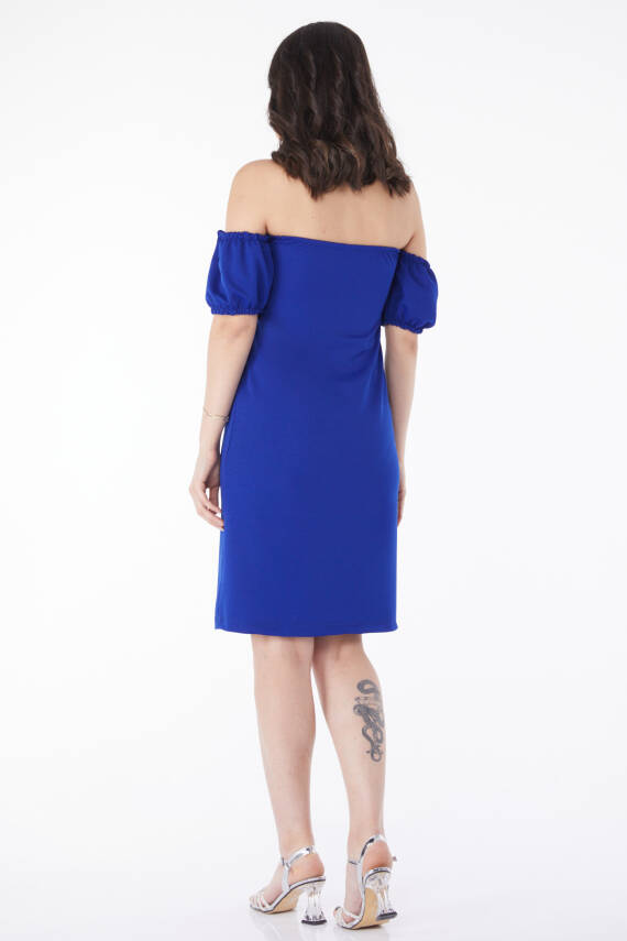 Prenses Kol Abiye Elbise Saks - 13189 - 5