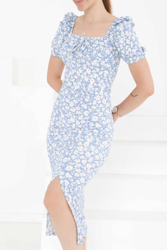 Prenses Kol Yırtmaçlı Elbise Bebe Mavi - 27292 - 1