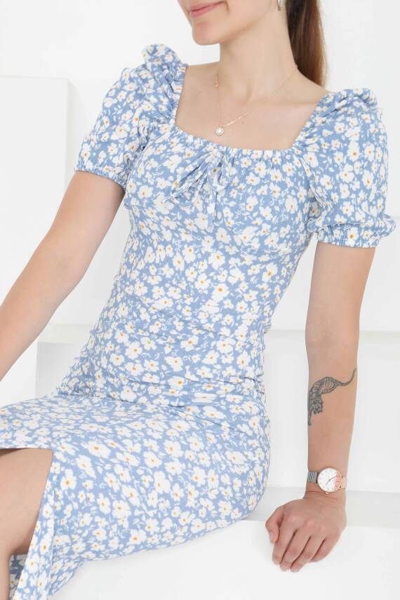 Prenses Kol Yırtmaçlı Elbise Bebe Mavi - 27292 - 2