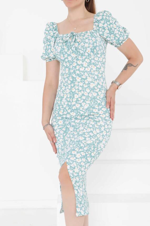 Prenses Kol Yırtmaçlı Elbise Mint - 27292 - 3