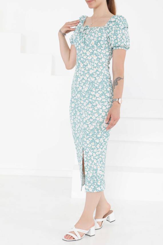 Prenses Kol Yırtmaçlı Elbise Mint - 27292 - 4