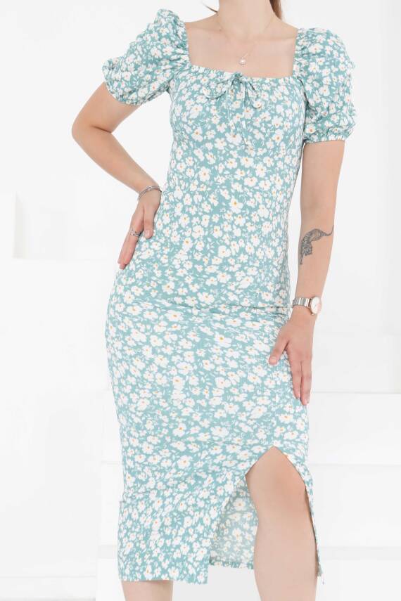 Prenses Kol Yırtmaçlı Elbise Mint - 27292 - 5