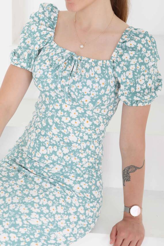 Prenses Kol Yırtmaçlı Elbise Mint - 27292 - 6