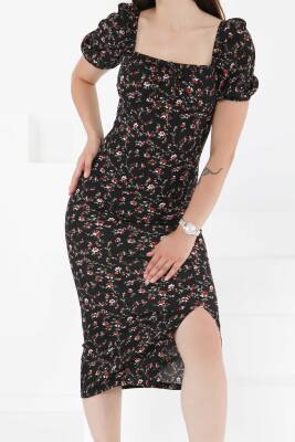 Prenses Kol Yırtmaçlı Elbise Siyah - 27393 - 4