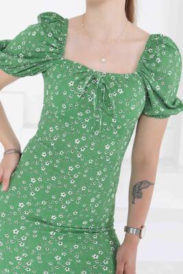 Prenses Kol Yırtmaçlı Elbise Yesil - 27291 - 5