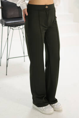 Şerit Detaylı Spor Pantolon Haki - 27084 - 3