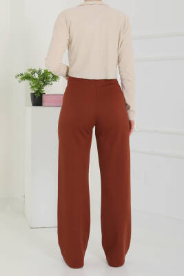 Şerit Detaylı Spor Pantolon Kahve - 27084 - 6