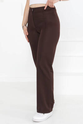 Şerit Detaylı Spor Pantolon Koyu Kahve - 27084 - 2