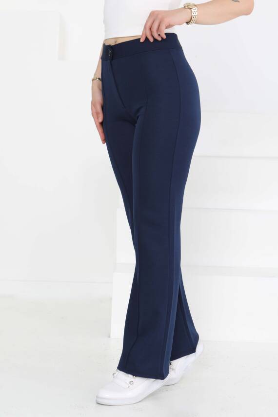 Şerit Detaylı Spor Pantolon Lacivert - 27084 - 1
