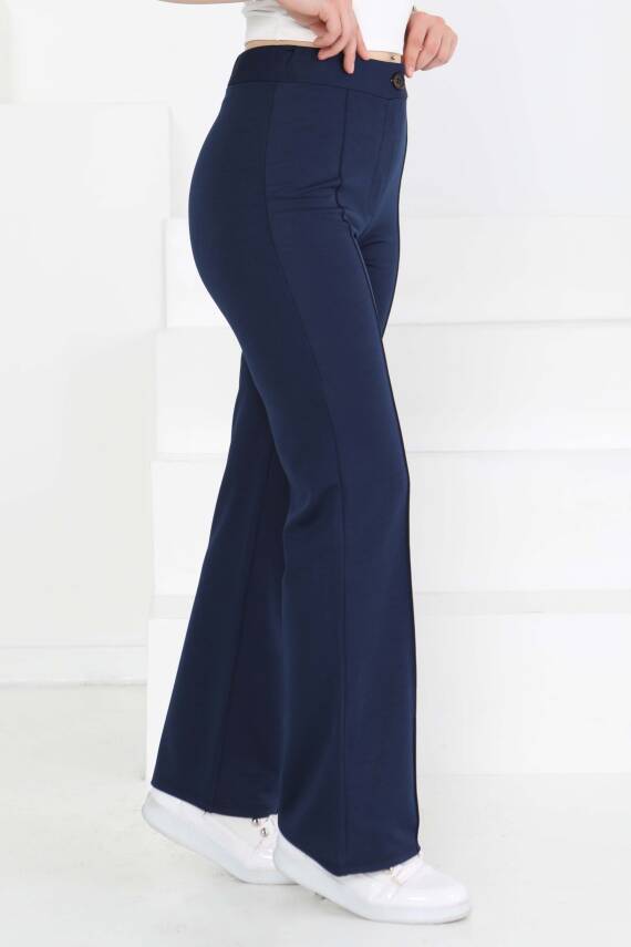 Şerit Detaylı Spor Pantolon Lacivert - 27084 - 3