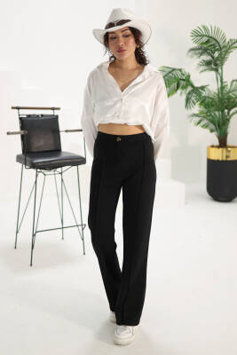 Şerit Detaylı Spor Pantolon Siyah - 27084 - 8