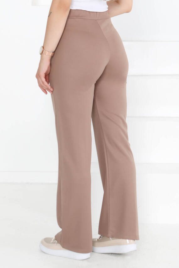 Şerit Detaylı Spor Pantolon Vizon - 27084 - 4
