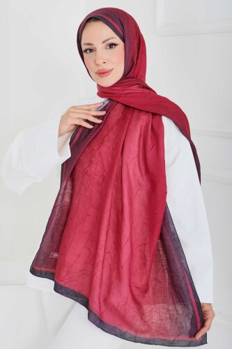 Soft Degrade Bambu Crash Şal Bordo - 27915-BORDO - TOFİSA