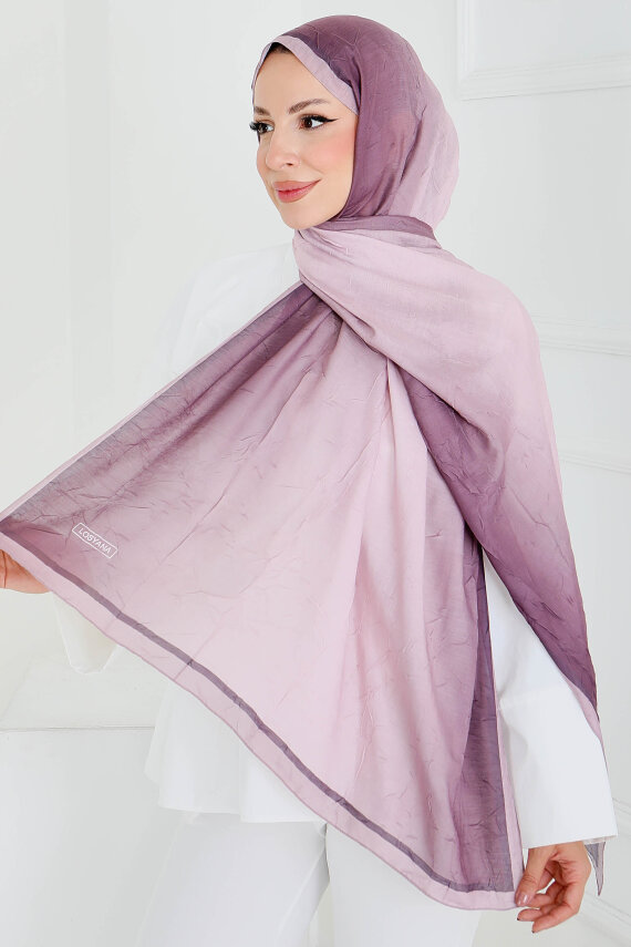 Soft Degrade Bambu Crash Şal Pudra - 27915-PUDRA - 1