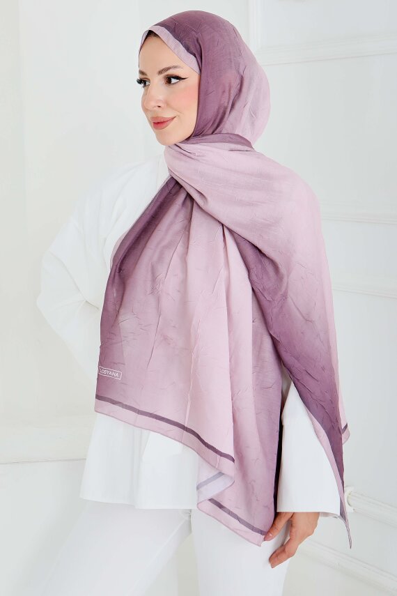 Soft Degrade Bambu Crash Şal Pudra - 27915-PUDRA - 2