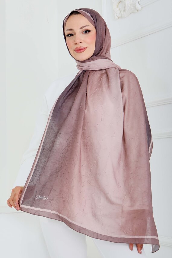 Soft Degrade Bambu Crash Şal Vizon - 27915-VIZON - 2