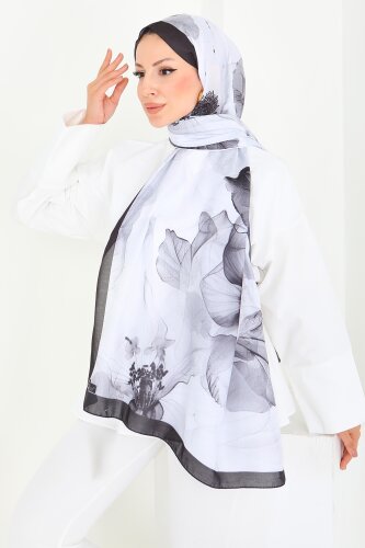 Soft Garden Serisi Pamuk Şal Siyah - 27920-SIYAH