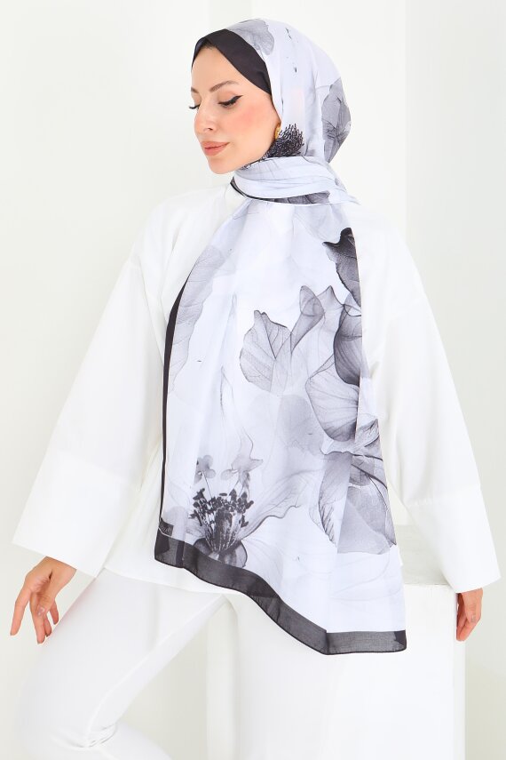 Soft Garden Serisi Pamuk Şal Siyah - 27920-SIYAH - 3