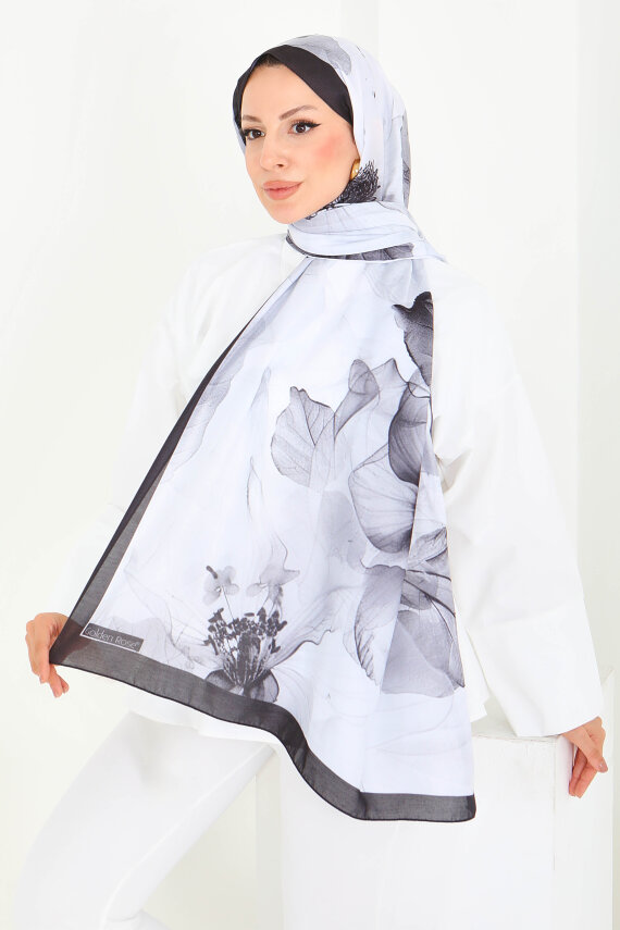 Soft Garden Serisi Pamuk Şal Siyah - 27920-SIYAH - 4