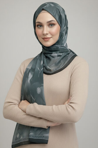 Soft Mist Serisi Pamuk Şal Füme - 27985-FUME - 2