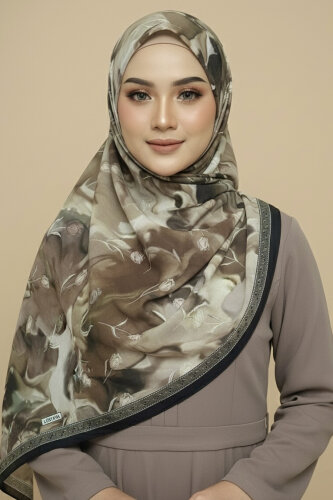 Soft Mist Serisi Pamuk Şal Haki - 27985-HAKI