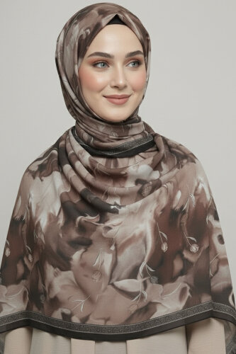 Soft Mist Serisi Pamuk Şal Kahve - 27985-KAHVE - 3