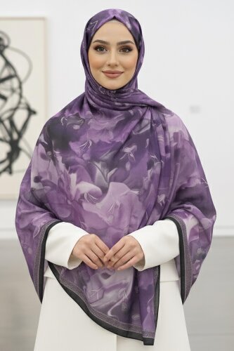 Soft Mist Serisi Pamuk Şal Mor - 27985-MOR - 2