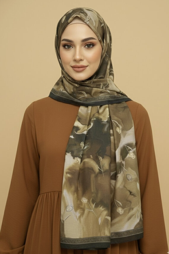 Soft Mist Serisi Pamuk Şal Siyah - 27985-SIYAH - 1