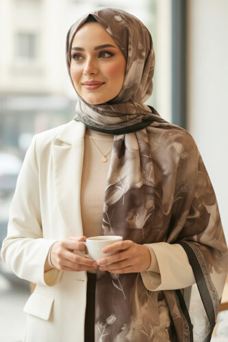 Soft Mist Serisi Pamuk Şal Vizon - 27985-VIZON