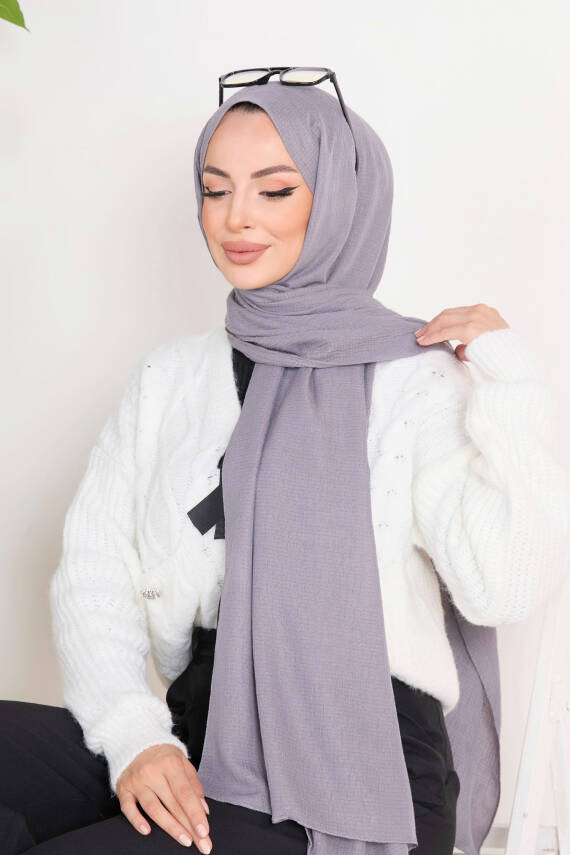 Soft Pamuk Şal Gri - 23352 - 2