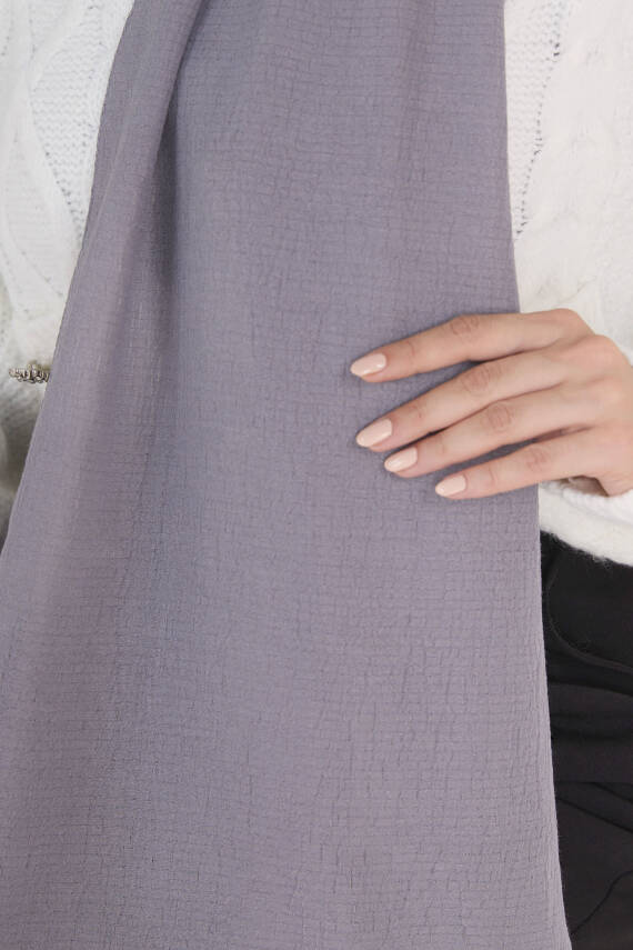 Soft Pamuk Şal Gri - 23352 - 5