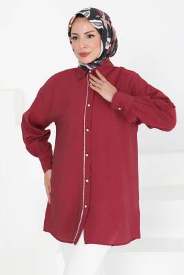 Taş Detaylı Tunik Bordo - 27432 