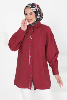 Taş Detaylı Tunik Bordo - 27432 - 3