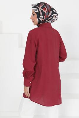 Taş Detaylı Tunik Bordo - 27432 - 5