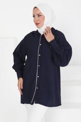 Taş Detaylı Tunik Lacivert - 27432 - 2