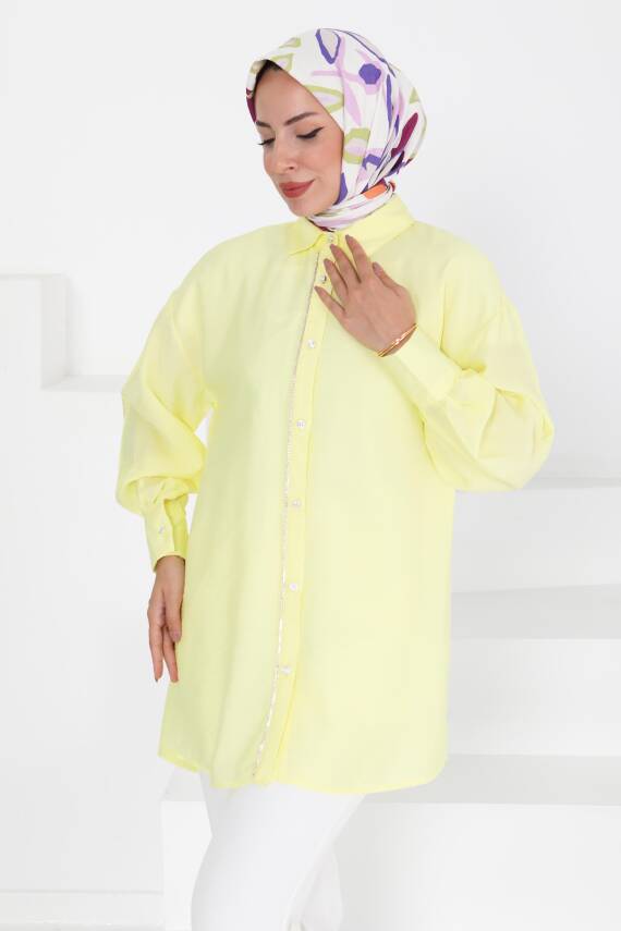 Taş Detaylı Tunik Sari - 27432 - 1