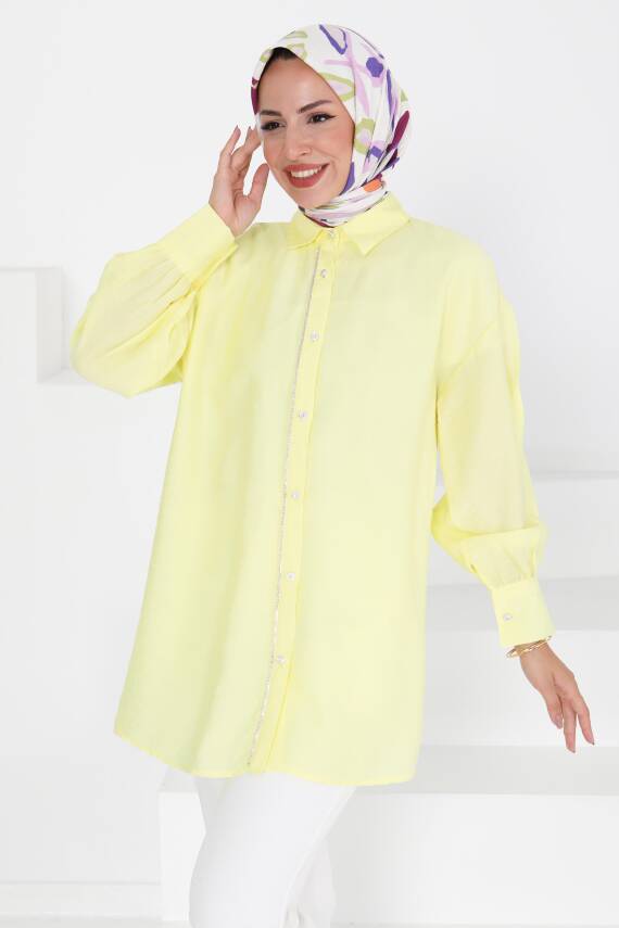 Taş Detaylı Tunik Sari - 27432 - 2