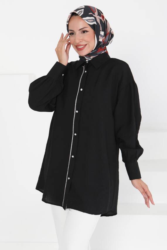 Taş Detaylı Tunik Siyah - 27432 - 3