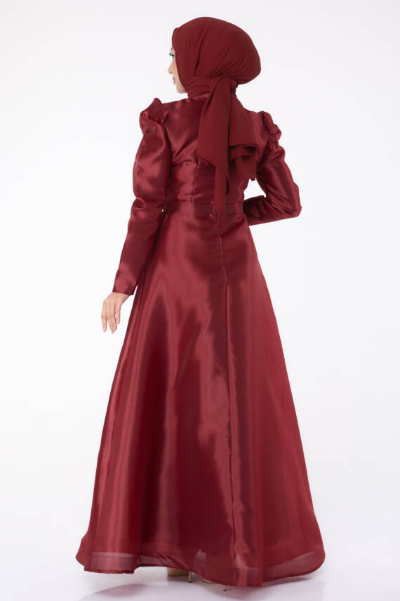 Taşlı Prenses abiye Bordo - 26250 - 5