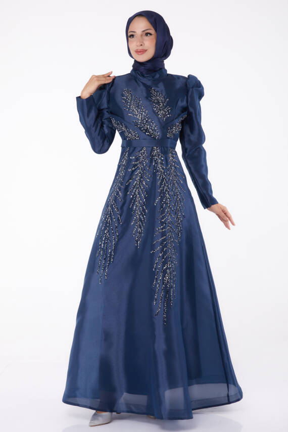 Taşlı Prenses abiye Lacivert - 26250 - 1