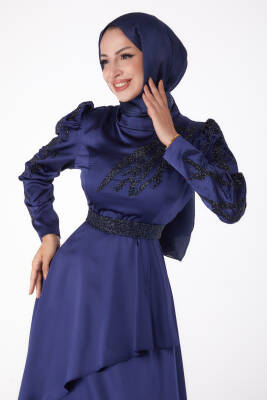 Taşlı Prenses abiye Lacivert - 26252 - 3