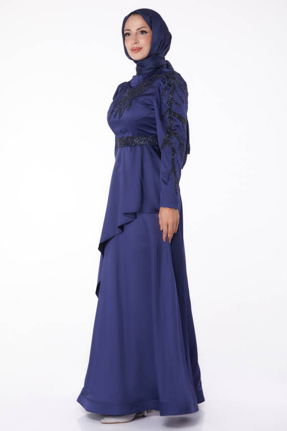 Taşlı Prenses abiye Lacivert - 26252 - 4