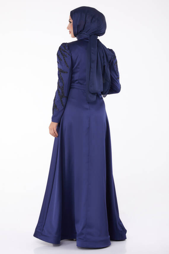 Taşlı Prenses abiye Lacivert - 26252 - 5