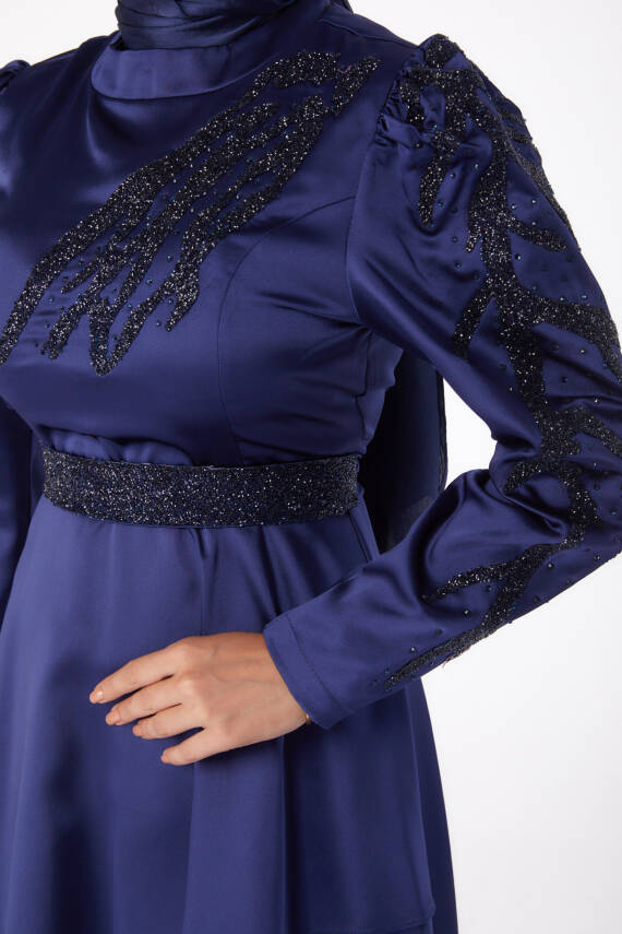 Taşlı Prenses abiye Lacivert - 26252 - 6